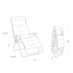 Fauteuil Relax Zéro Gravité Multiposition Pliant Jardin Intérieur Toile AirComfort 3 couches 3D Mesh Noir Acier