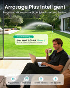Système d’irrigation intelligent IrriSense 2 Multi-Zones Contrôle par Application Capteur de Pluie Jusqu’à 446 m²