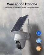 Caméra de Surveillance Extérieure WiFi 6 4K 8MP Argus PT Ultra Solaire PTZ 360° Suivi Automatique Détection IA Vision Nocturne Couleur Batterie