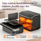 Friteuse à air chaud double zone 10 L Twinfry avec séparateur amovible température réglable 40-240 °C cuisson sans huile