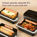Friteuse à air chaud double zone 10 L Twinfry avec séparateur amovible température réglable 40-240 °C cuisson sans huile