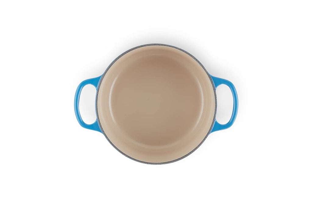 Cocotte ronde en fonte émaillée Signature 18 cm 1,8 L avec couvercle cuisson au four induction lave-vaisselle couleur Azure 21177182202430