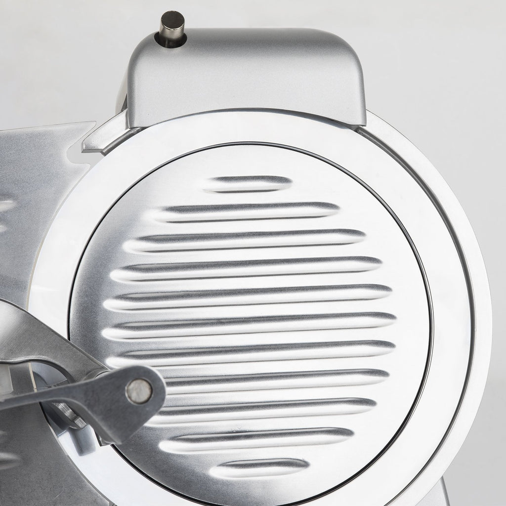 Trancheuse électrique à viande MSX220 220 W avec lame inox 20 cm épaisseur de coupe réglable 0-12 mm aiguiseur intégré et plateau large