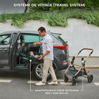 Poussette bébé 3 en 1 ESME avec siège auto i-Size 40-75 cm système de voyage nacelle pliable nouveau-né jusqu'à 25 kg