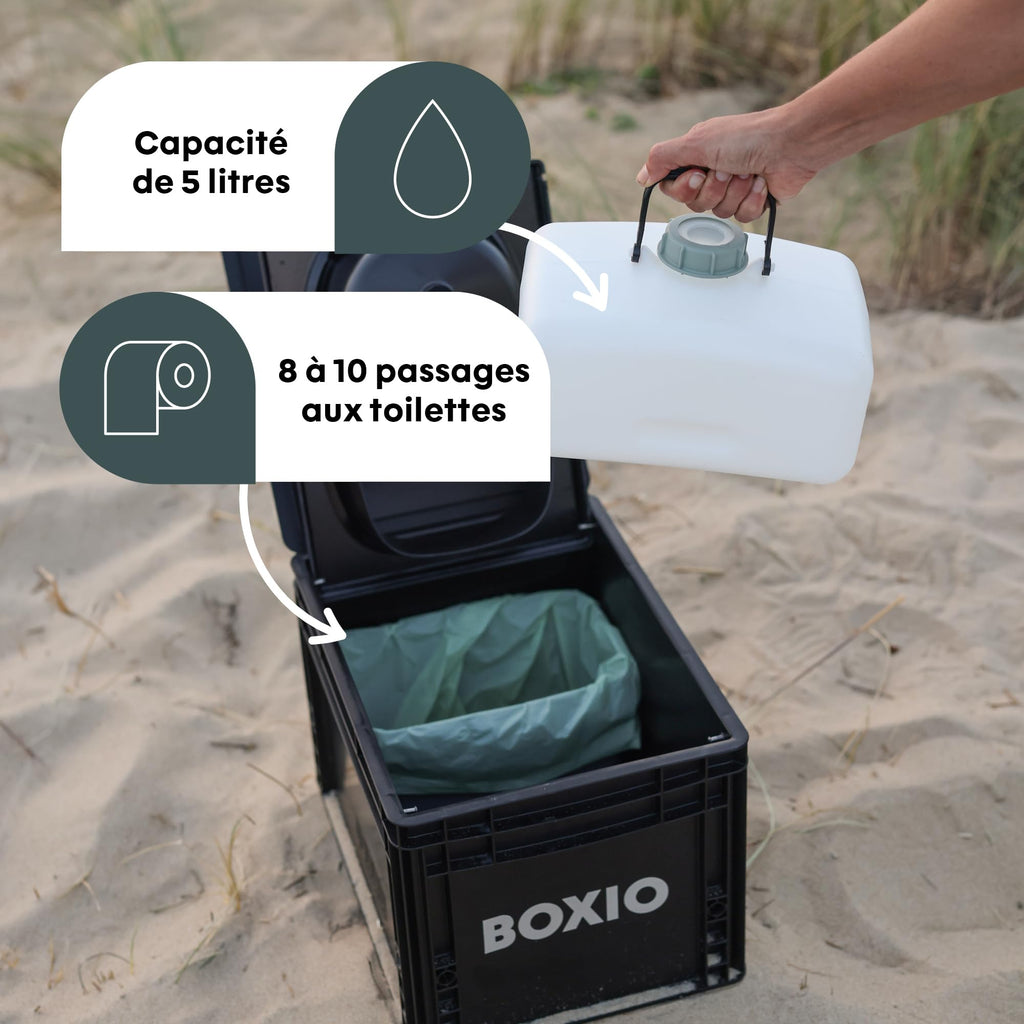 Toilette Sèche Portable à Séparateur d’Urine 40 x 30 x 28 cm Plastique Compacte Antifuite avec Réservoir d’Urine 5 L
