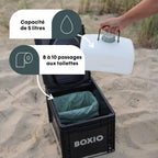 Toilette Sèche Portable à Séparateur d’Urine 40 x 30 x 28 cm Plastique Compacte Antifuite avec Réservoir d’Urine 5 L