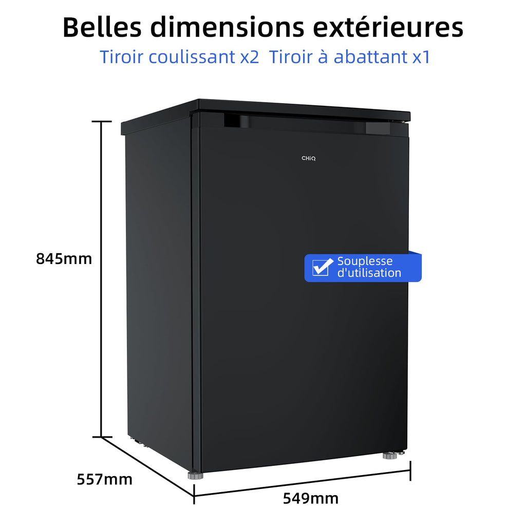 Congélateur armoire CSD90D4D 85L porte unique format compact thermostat réglable porte réversible -24°C 39dB noir