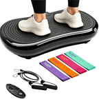 Plateforme Vibrante d’Exercice Corps Entier 180 Niveaux 5 Programmes Écran LCD Télécommande Câbles d’Entraînement Charge 100 kg