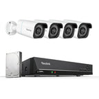 Caméra surveillance extérieure 4K kit NVR 8CH 2To PoE 8MP vision nocturne 30m audio RLK8-800B4