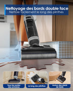 Aspirateur laveur Floor One i5 Stretch 20kPa sans fil batterie avec nettoyage des bords double côté position inclinable 180° pour sols durs