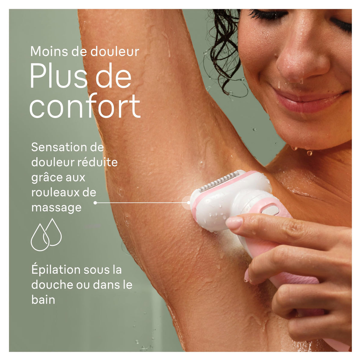 Épilateur électrique femme Silk·épil 9 SES9-130 rechargeable sans fil étanche tête pivotante avec embout rasoir sabot tondeuse