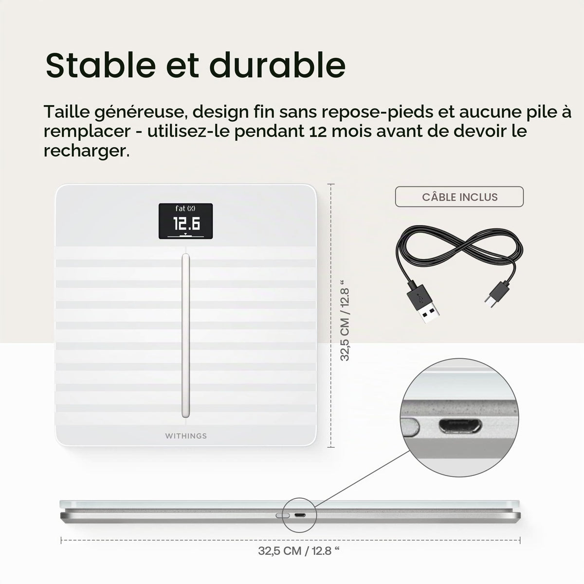 Balance Connectée Body Scan WiFi Bluetooth Composition Corporelle ECG Âge Vasculaire Santé Nerveuse 180 kg