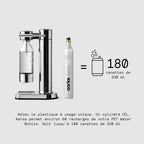 Machine à soda Carbonator 3 avec bouteille d'eau finition acier inoxydable système de gazéification manuelle