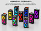 Machine karaoké Bluetooth 60 W avec 2 Microphones sans Fil Batterie 6000 mAh TWS USB TF AUX