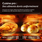 Friteuse à air chaud double zone 10 L Twinfry avec séparateur amovible température réglable 40-240 °C cuisson sans huile