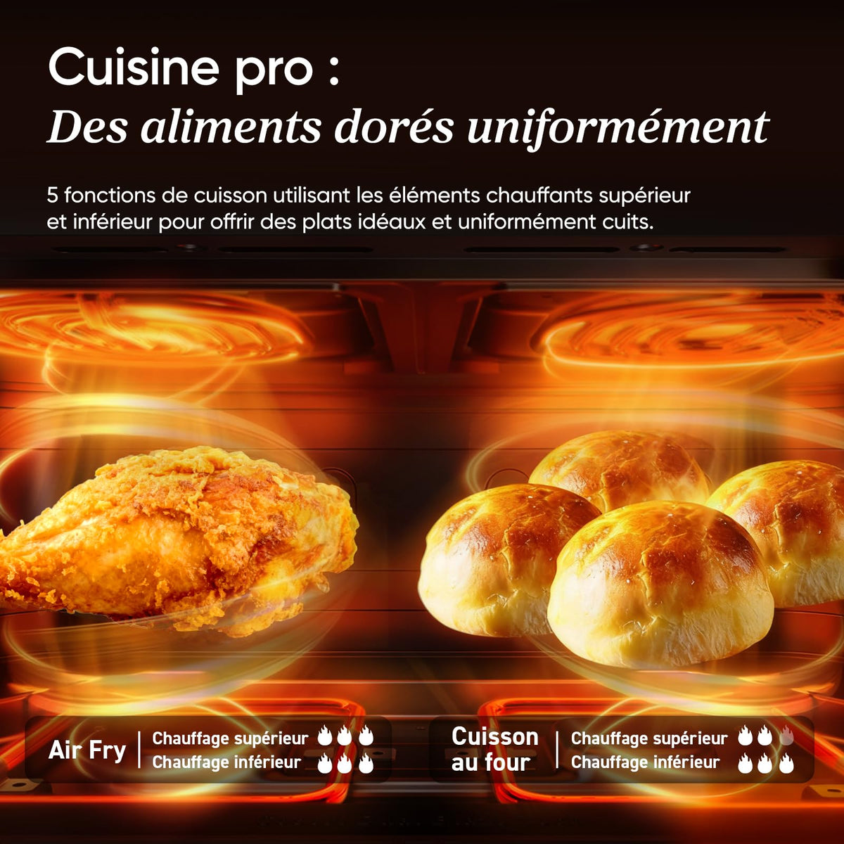 Friteuse à air chaud double zone 10 L Twinfry avec séparateur amovible température réglable 40-240 °C cuisson sans huile