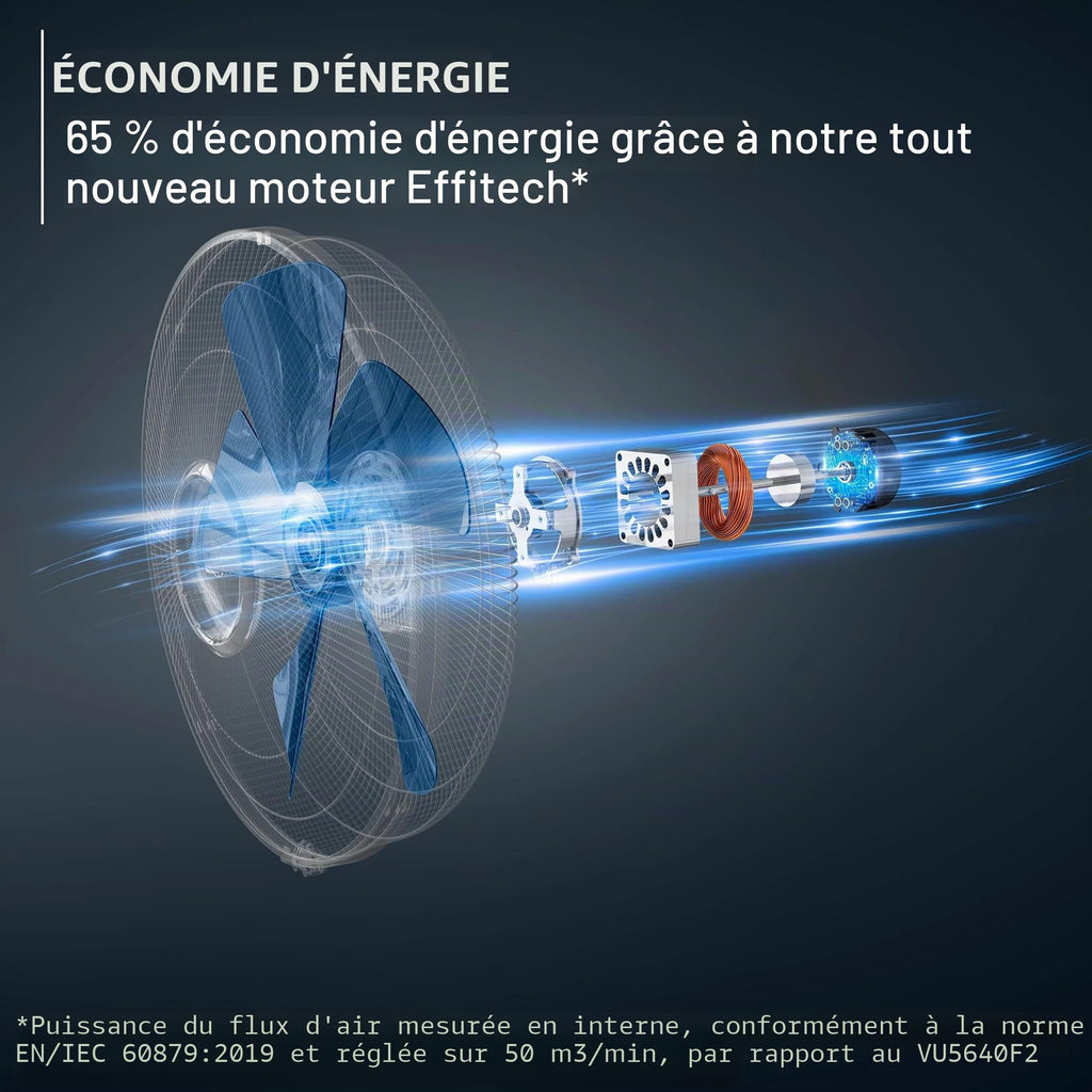 Ventilateur sur pied Turbo Silence Extreme VU5677 10 vitesses 60 m³/min télécommande oscillation 120° minuterie 12 h