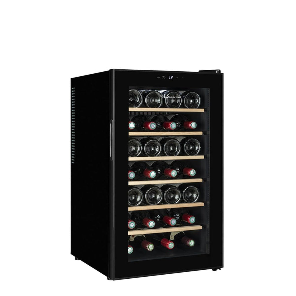 Cave à vin hybride 28SILENCE 28 bouteilles température réglable porte vitrée éclairage LED classe énergétique F
