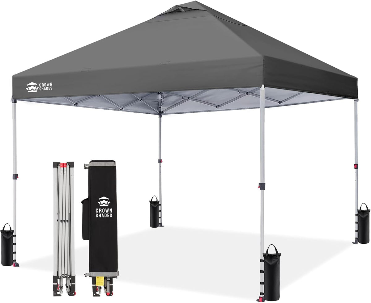 Tonnelle pliante 3 x 3 m imperméable UPF 50+ verrouillage central sac rangement 4 sacs de sable gris