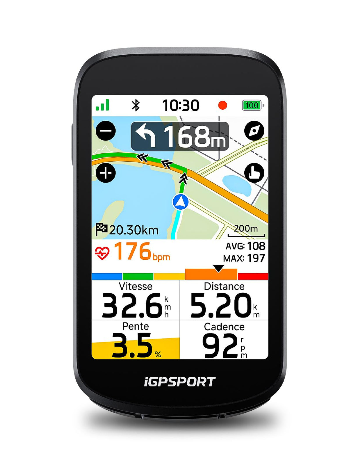 Compteur Vélo GPS BSC500 Navigation Carte Écran Tactile 3,3 pouces Bluetooth ANT+ Autonomie 25 h