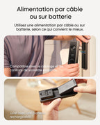 Sonnette vidéo E340 avec caméra double objectif 2K Full HD vision nocturne couleur carillon sans fil stockage local 128 Go WiFi