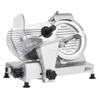 Trancheuse électrique à viande MSX220 220 W avec lame inox 20 cm épaisseur de coupe réglable 0-12 mm aiguiseur intégré et plateau large