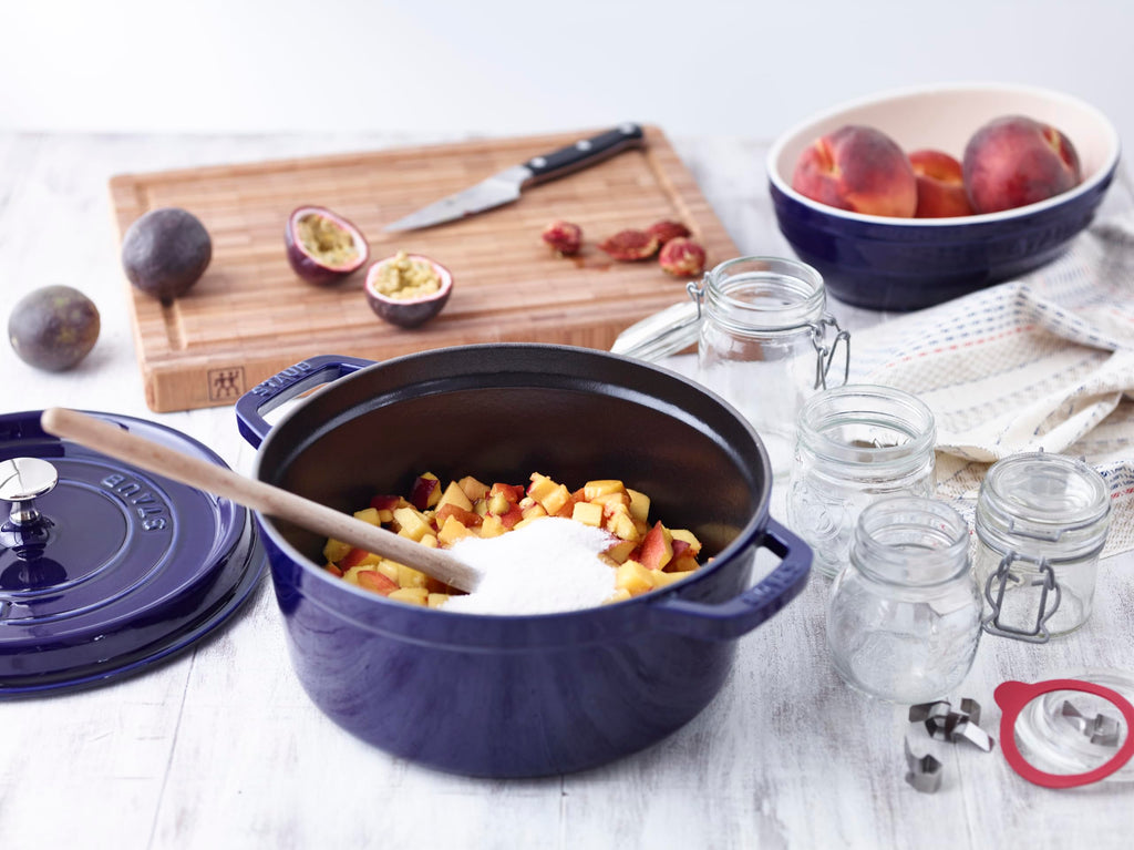 Cocotte en fonte émaillée ronde 26 cm 5 L avec couvercle compatible four induction et lave-vaisselle