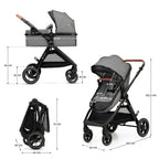 Poussette bébé 3 en 1 ESME avec siège auto i-Size 40-75 cm système de voyage nacelle pliable nouveau-né jusqu'à 25 kg