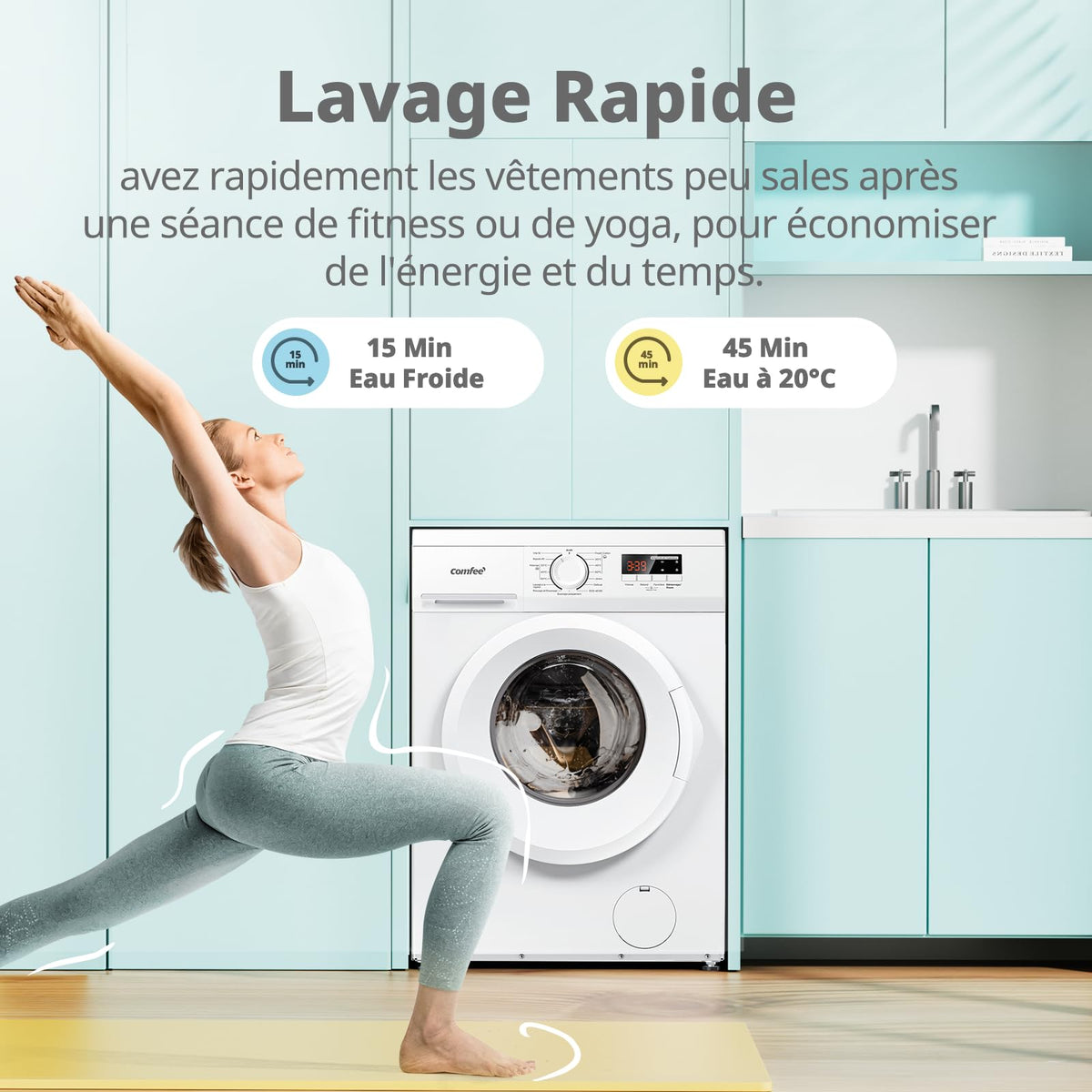 Lave-Linge Frontal CFE12EW80/W 8 kg Classe Énergétique A 1400 tr/min Moteur Inverter 15 Programmes Vapeur Blanc