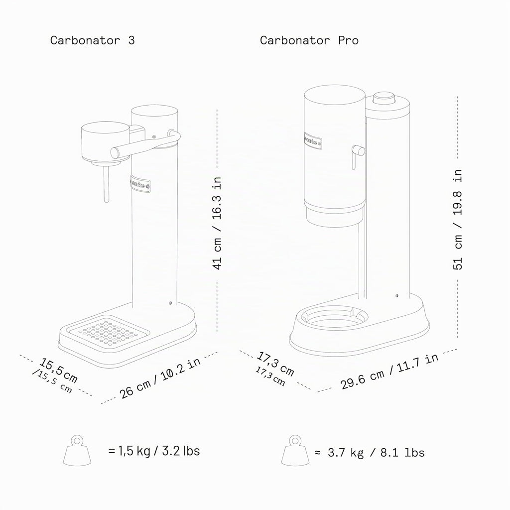 Machine à soda Carbonator 3 avec bouteille d'eau finition acier inoxydable système de gazéification manuelle