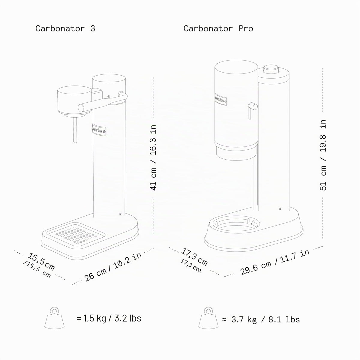Machine à soda Carbonator 3 avec bouteille d'eau finition acier inoxydable système de gazéification manuelle