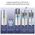 Système de filtration d'eau par gravité Venus 5,6 L en acier inoxydable AISI 304 avec robinet niveau d'eau et filtres O'Pure 2