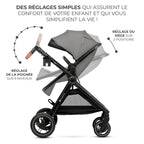 Poussette bébé 3 en 1 ESME avec siège auto i-Size 40-75 cm système de voyage nacelle pliable nouveau-né jusqu'à 25 kg