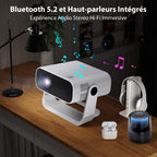 Vidéoprojecteur intelligent 1080P Android 14 4K Wi-Fi 6 Bluetooth 5.2 240 ANSI Focus électrique HDMI USB portable