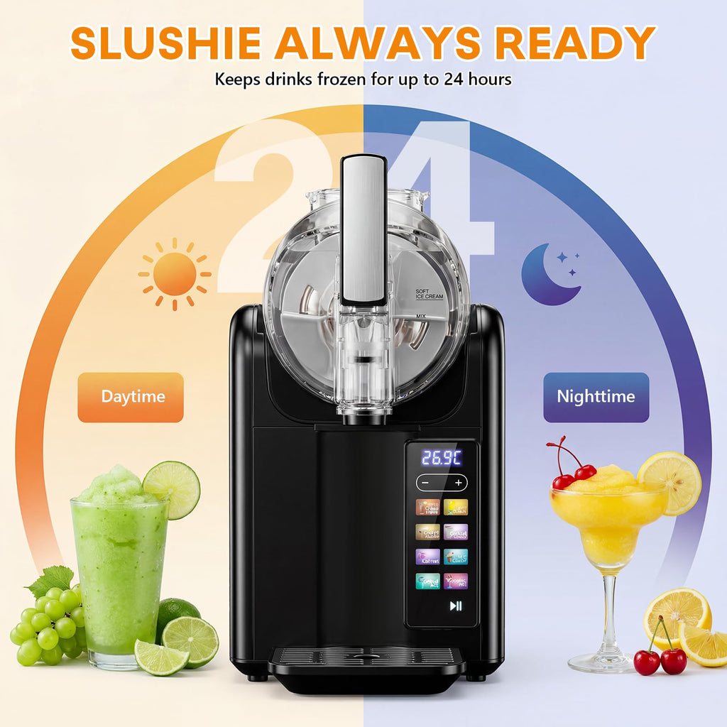 Machine à granité 7-en-1 BS-B3 capacité 2 L avec écran LED programmes slush smoothie milkshake cocktail et nettoyage automatique