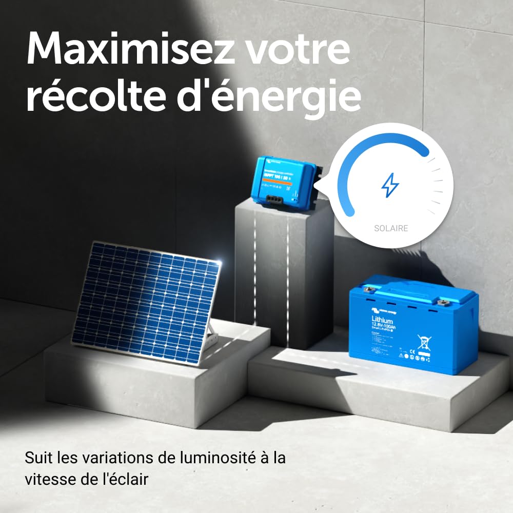 Contrôleur de charge solaire MPPT SmartSolar 100/50 100V 50A 12/24V Bluetooth écran LCD