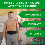 Ceinture d’Électrostimulation Abdominale EMS Rechargeable 15 Programmes 99 Niveaux d’Intensité Sans Fil USB Tour de Taille jusqu’à 120 cm
