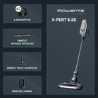 Aspirateur balai sans fil multifonction X-Pert6.60 RH6836EO 100W batterie 18V autonomie 45 minutes filtre et bac à poussière