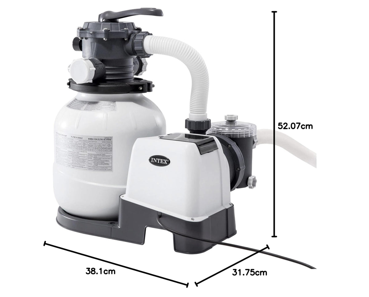 Épurateur de Sable Piscine Hors Sol 7900 l/h pour Piscines jusqu'à 37800 L avec 6 Fonctions