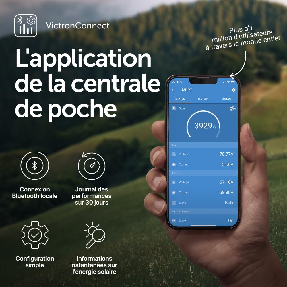 Contrôleur de charge solaire MPPT SmartSolar 100/50 100V 50A 12/24V Bluetooth écran LCD