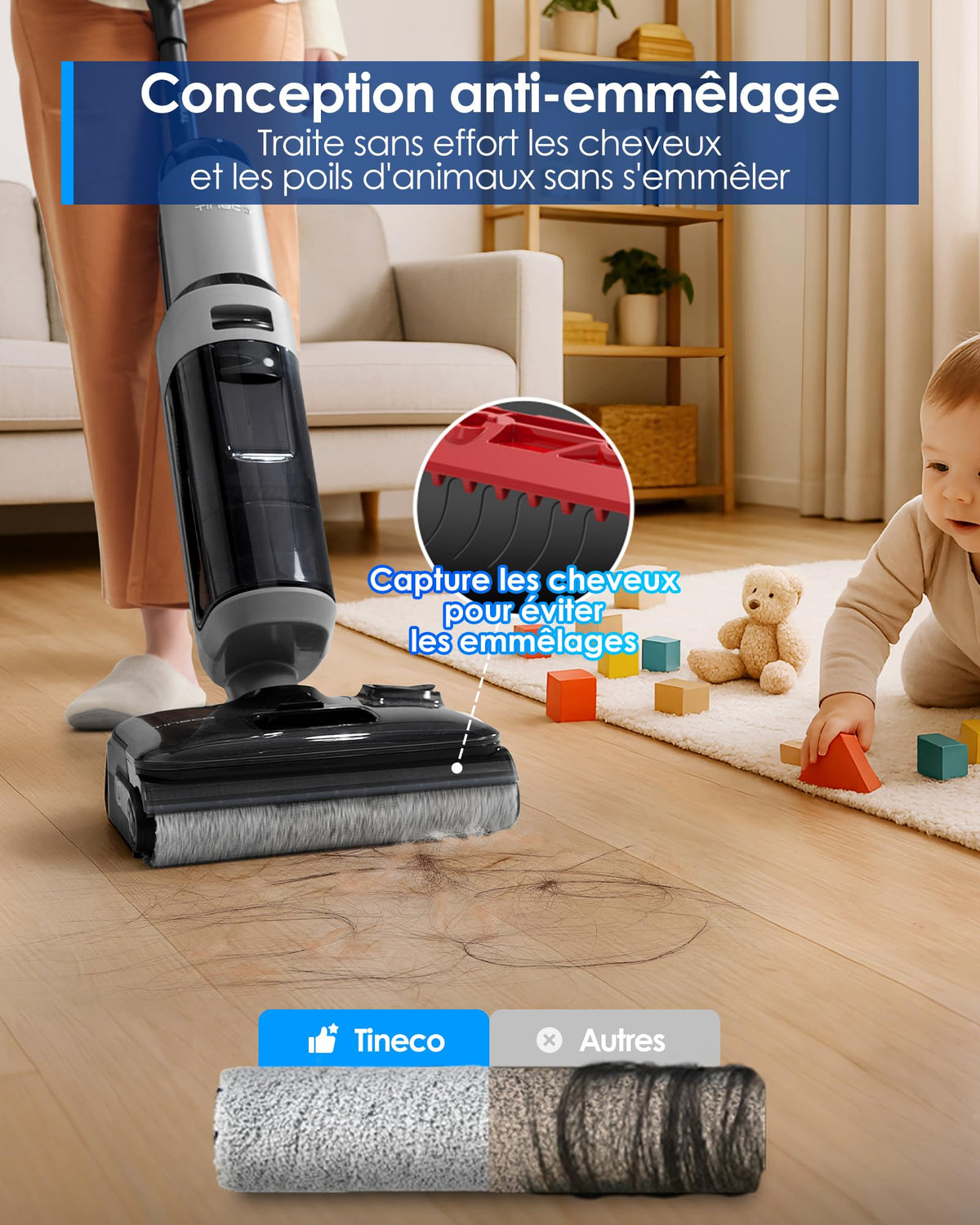 Aspirateur laveur Floor One i5 Stretch 20kPa sans fil batterie avec nettoyage des bords double côté position inclinable 180° pour sols durs
