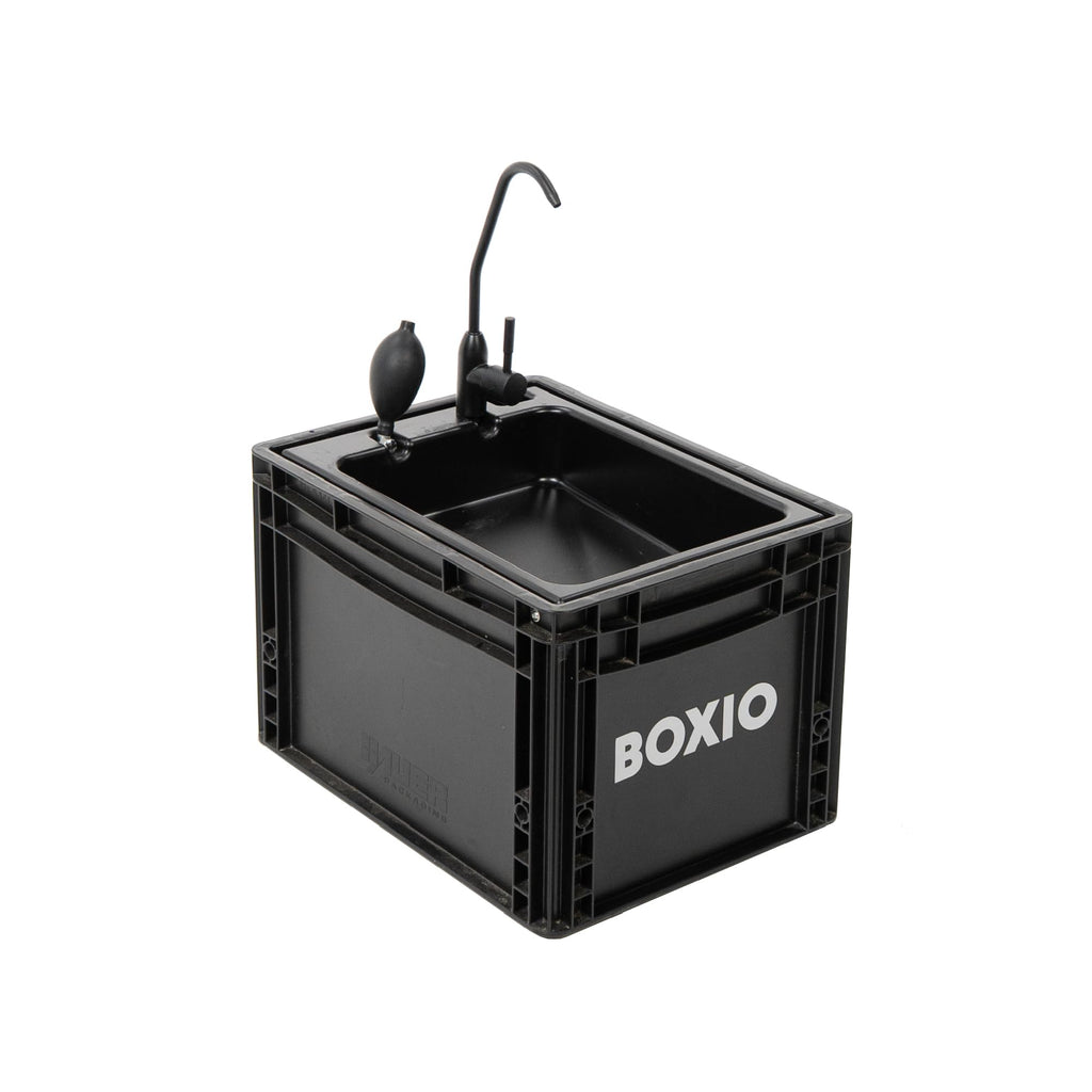 Évier mobile de camping lavabo portable 40x30 cm avec pompe manuelle réservoir eau propre 5L et eaux usées 5L pour van camping-car jardin
