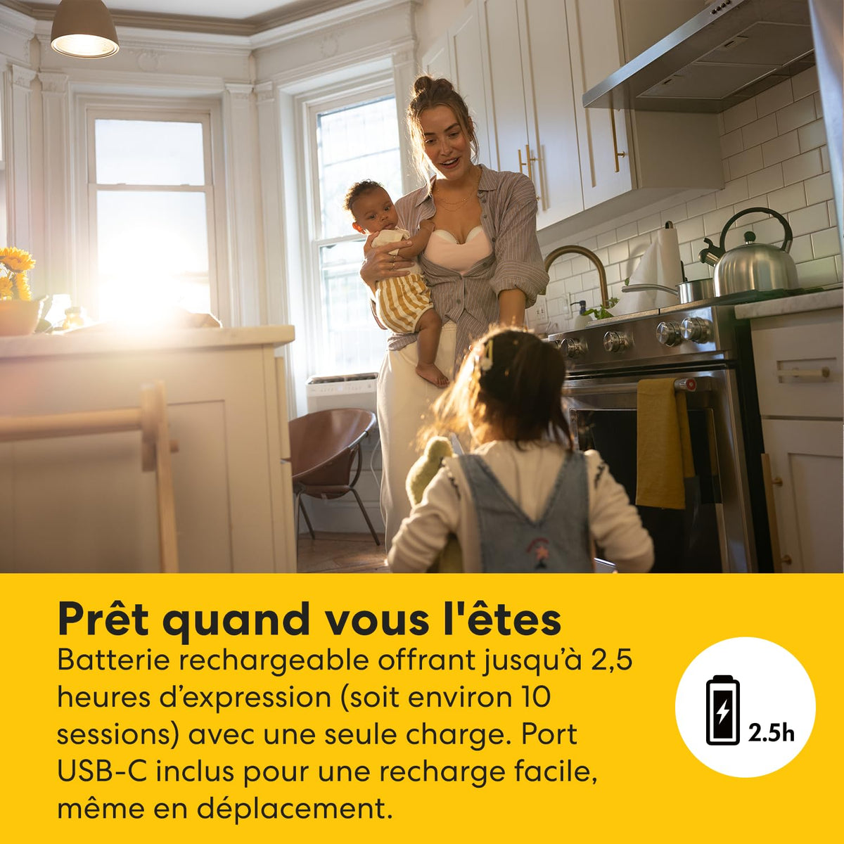 Tire-Lait Électrique Portable Motion InBra Double 2 x 150 ml 9 Niveaux d’Intensité Batterie USB-C 45 dB Inserts
