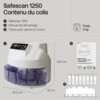 Euro coin counter and sorter 1250 coin counting machine with denomination sorting and batch processing
