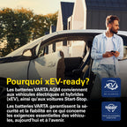 Batterie de démarrage AGM 12V 80Ah 800A Silver Dynamic XEV A6 580901080 pour voiture Start-Stop avec borne SAE