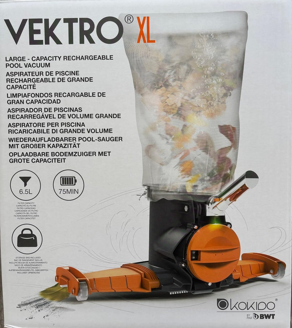 Aspirateur de Piscine Électrique Rechargeable EV104CBX avec Brosses Amovibles LED et Démarrage Automatique