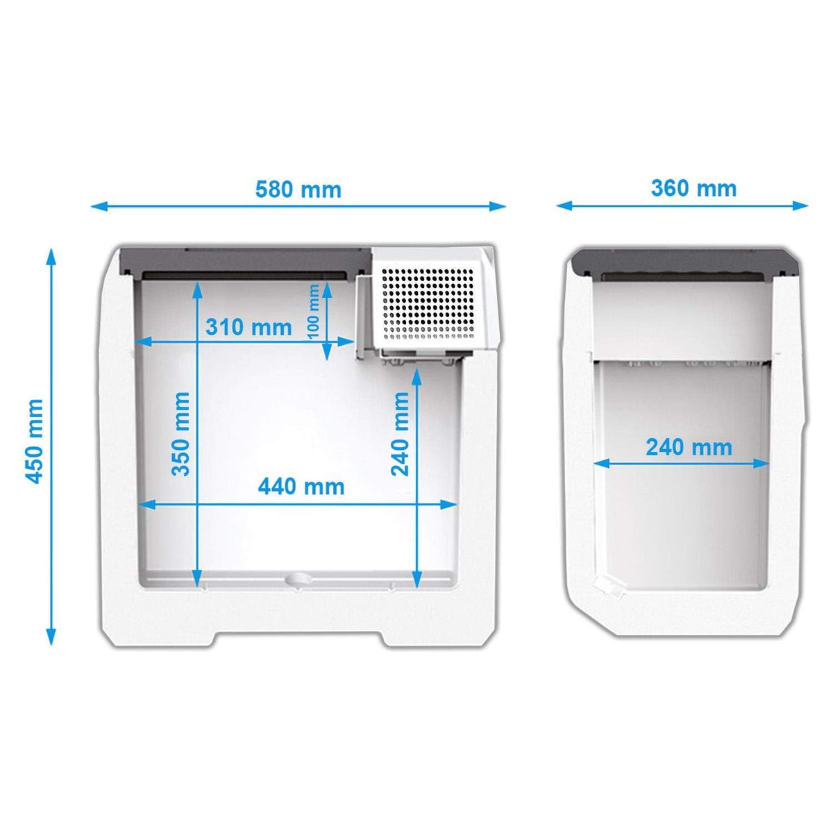 Glacière à compression portable FR40 ACDC 38L 12V 24V 230V avec affichage LED réglage numérique de température pour voiture camping et maison