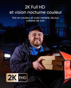 Sonnette vidéo E340 avec caméra double objectif 2K Full HD vision nocturne couleur carillon sans fil stockage local 128 Go WiFi