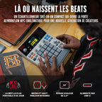 Échantillonneur Portable MPC 16 Pads USB-C Batterie Rechargeable avec Haut-Parleur Microphone pour Séquençage
