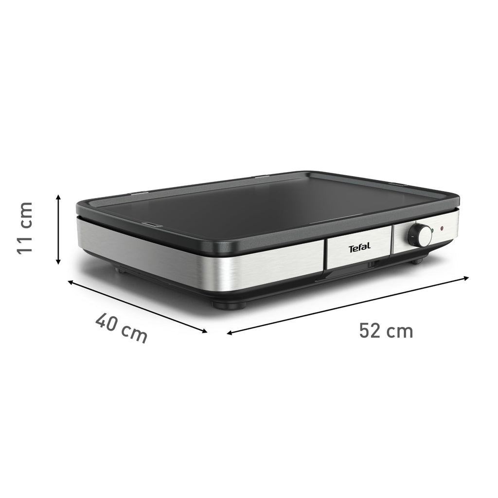 Plancha électrique XXL 2300 W en acier inoxydable plaque antiadhésive thermostat réglable 5 positions usage intérieur extérieur